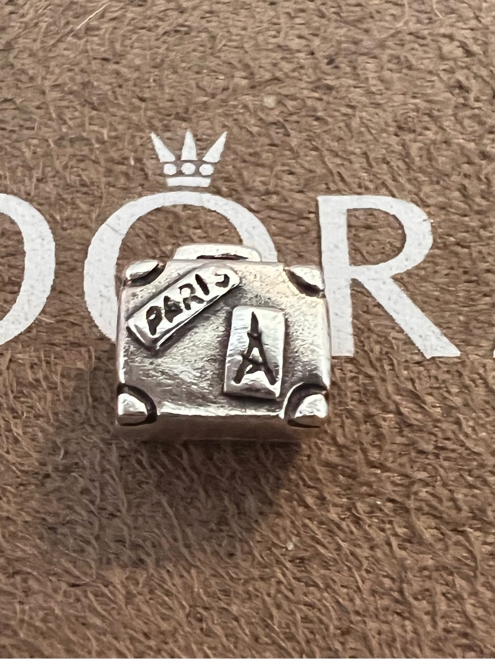PANDORA “Travel to Paris” SS Suitcase Charm, Retired